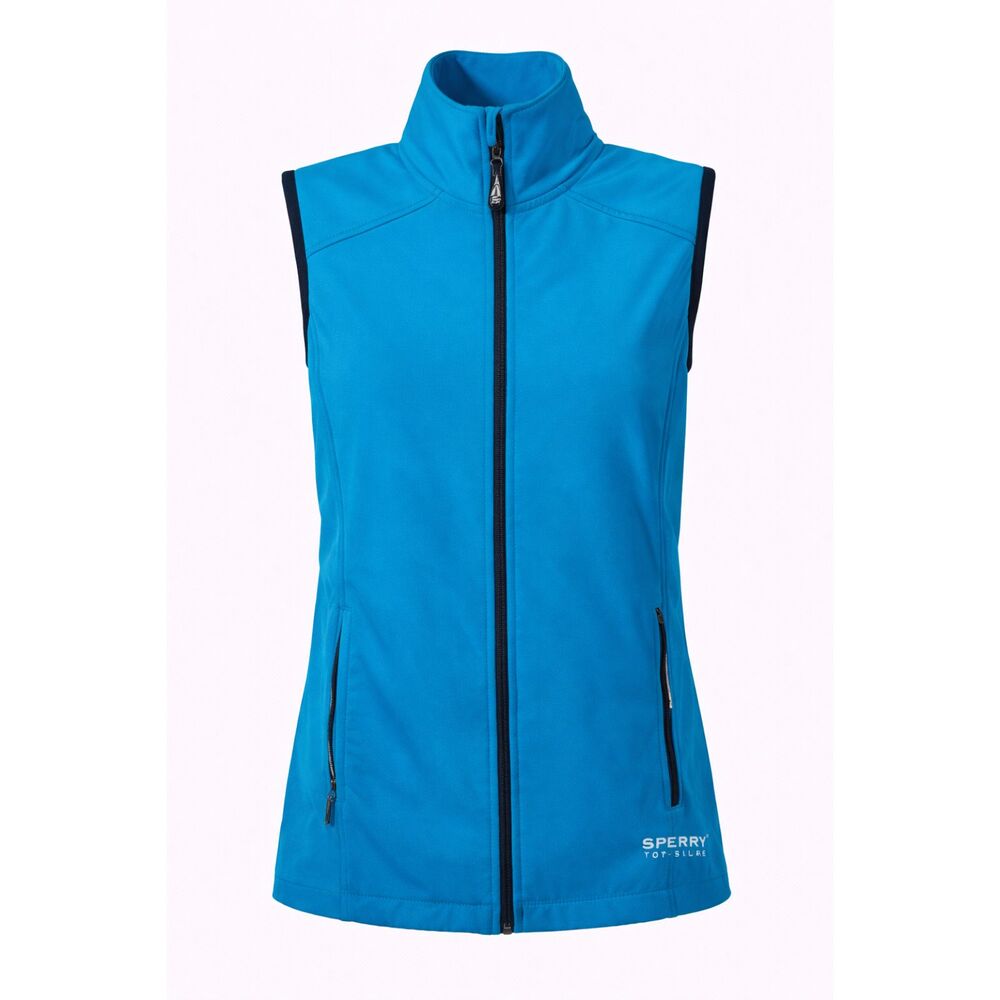 Sperry Top-Sider STS 35 Blue Softshell Zip Vest Womenโs Small